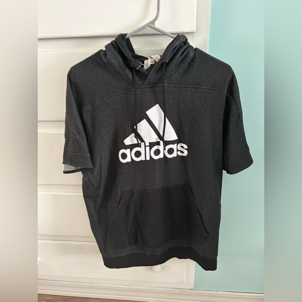 Men’s Adidas Short Sleeve Pullover Hoodie